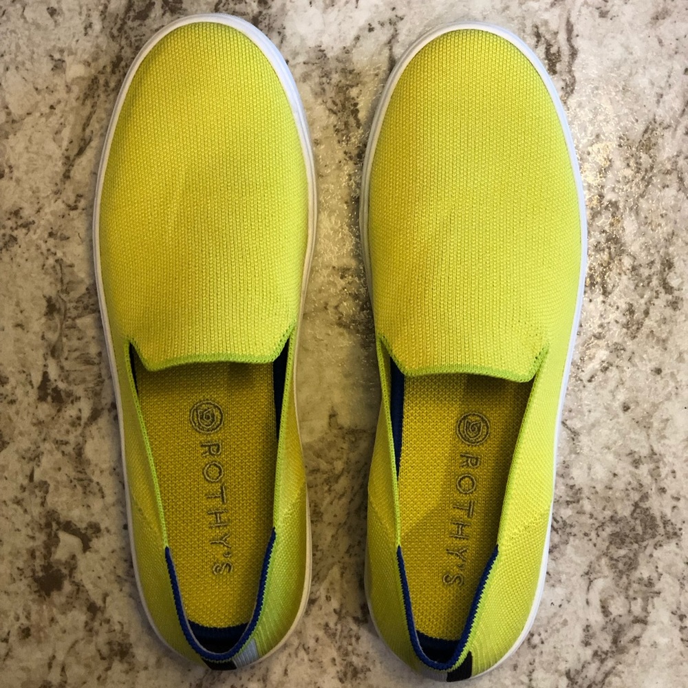 Rothy’s 10.5 Electric Lemon Sneakers (worn once)